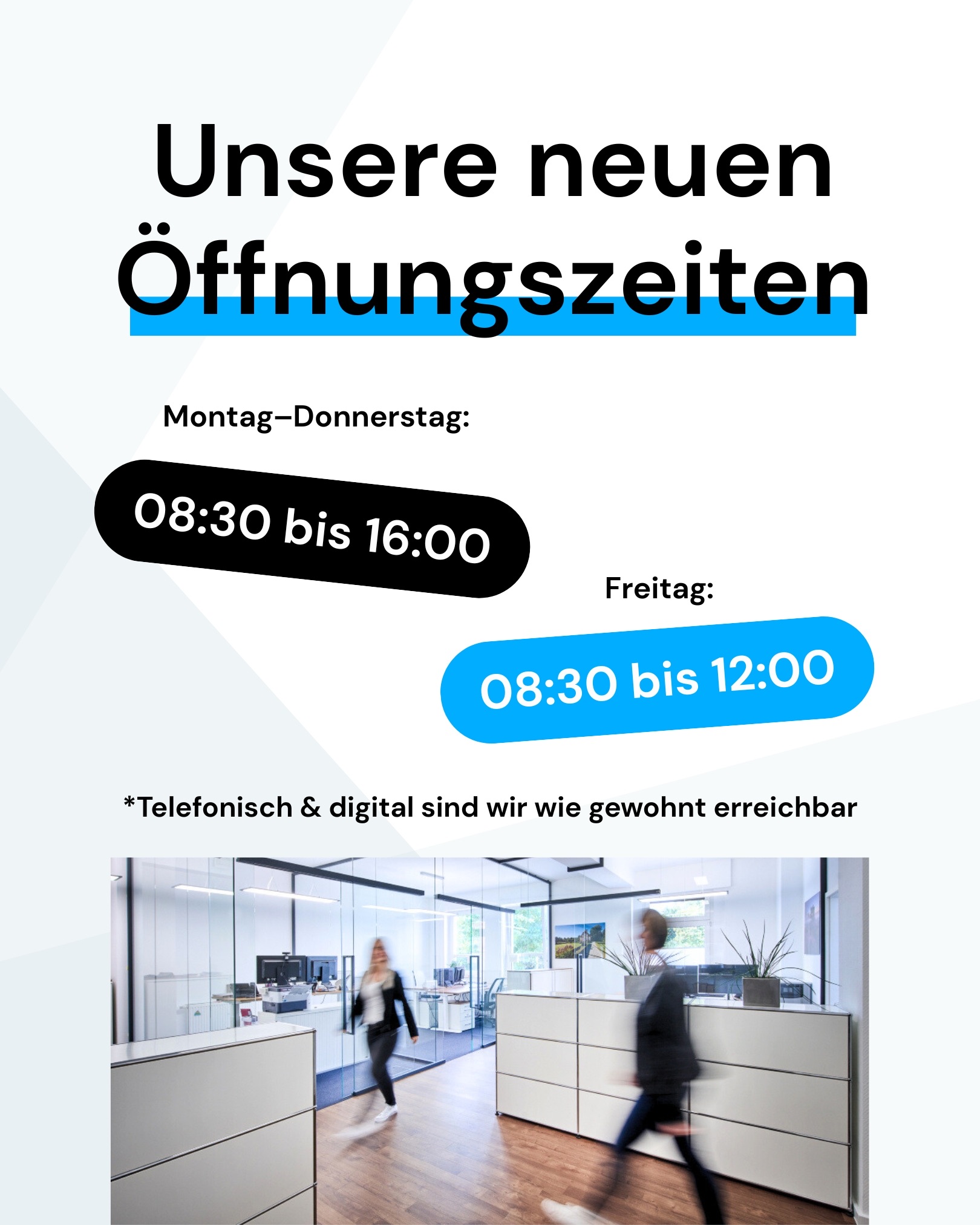 Social Media Beitrag: Öffnungszeiten